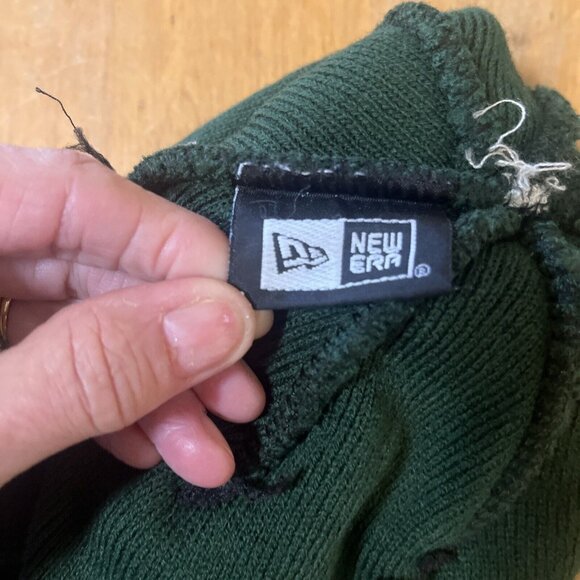 New York Jets Knit Beanie Hat With Pom Pom Green & White Adult Size By 47 Brand - Picture 7 of 9